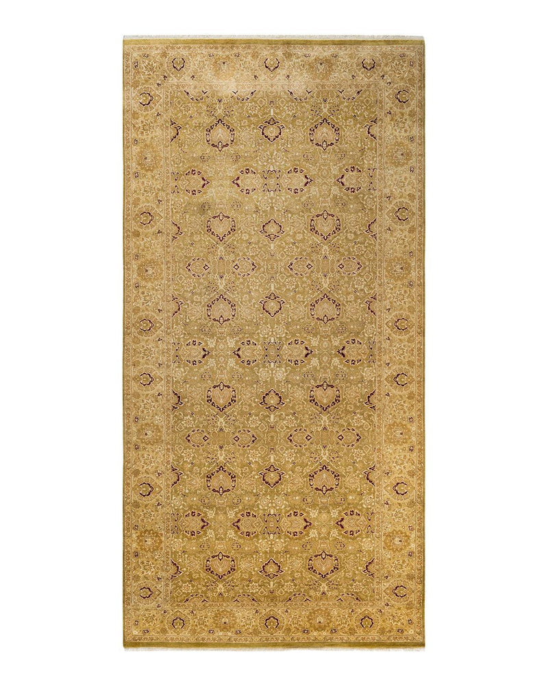 One-of-a-Kind Imported Hand-knotted Area Rug  - Green, 6' 3" x 12' 6" - Modern Rug Importers