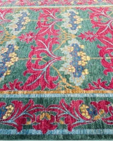 One-of-a-Kind Imported Hand-knotted Area Rug  - Green, 6' 3" x 9' 4" - Modern Rug Importers