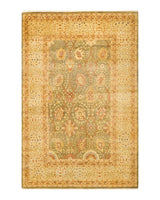 One-of-a-Kind Imported Hand-knotted Area Rug  - Green, 6' 3" x 9' 6" - Modern Rug Importers