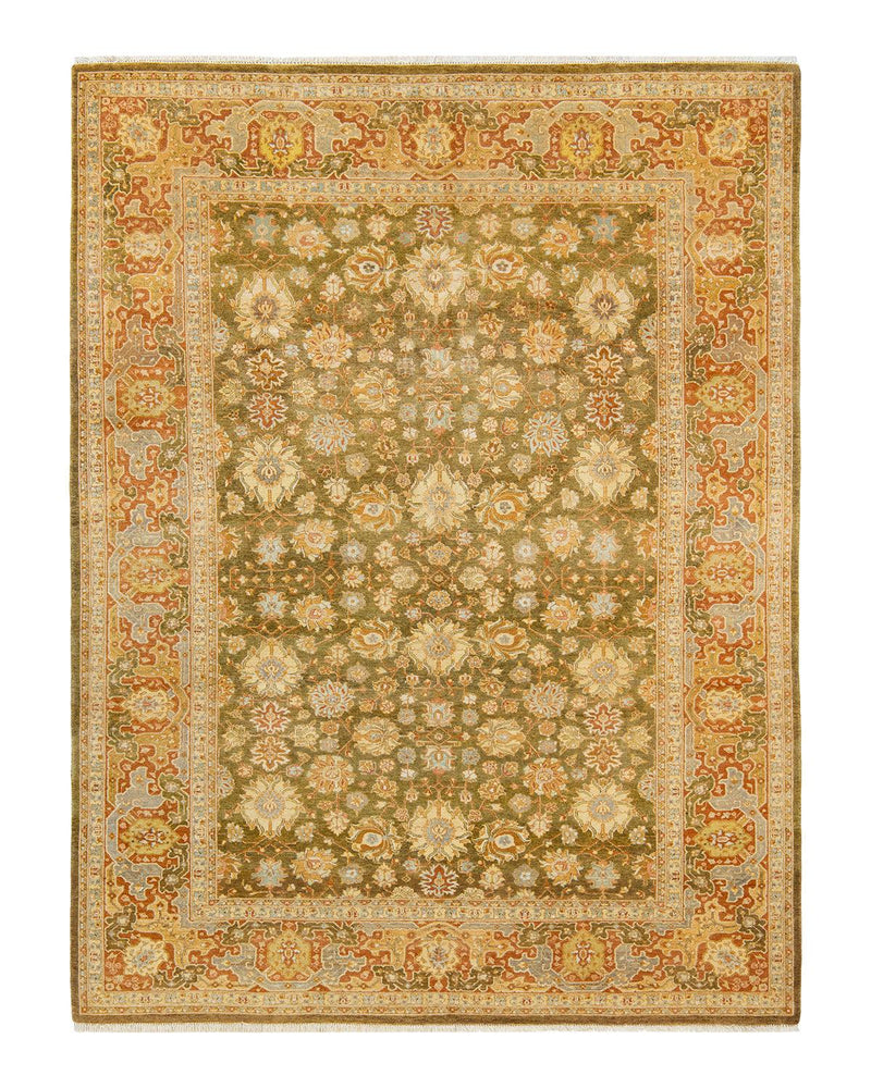One-of-a-Kind Imported Hand-knotted Area Rug  - Green, 6' 4" x 8' 5" - Modern Rug Importers
