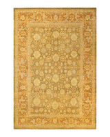 One-of-a-Kind Imported Hand-knotted Area Rug  - Green, 6' 4" x 9' 1" - Modern Rug Importers