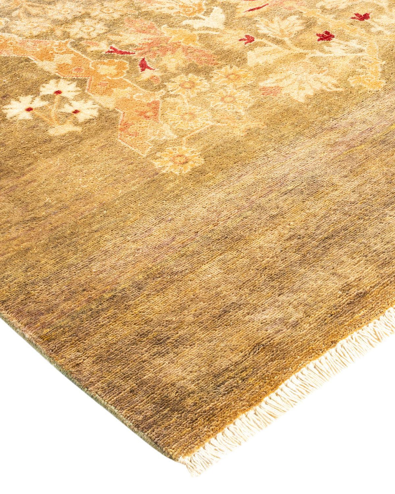 One-of-a-Kind Imported Hand-knotted Area Rug  - Green,  7' 10" x 9' 10" - Modern Rug Importers