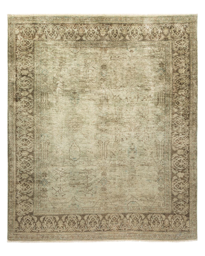 One-of-a-Kind Imported Hand-knotted Area Rug  - Green, 7' 11" x 9' 5" - Modern Rug Importers