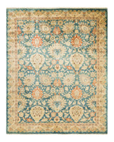 One-of-a-Kind Imported Hand-knotted Area Rug  - Green, 8' 0" x 10' 1" - Modern Rug Importers