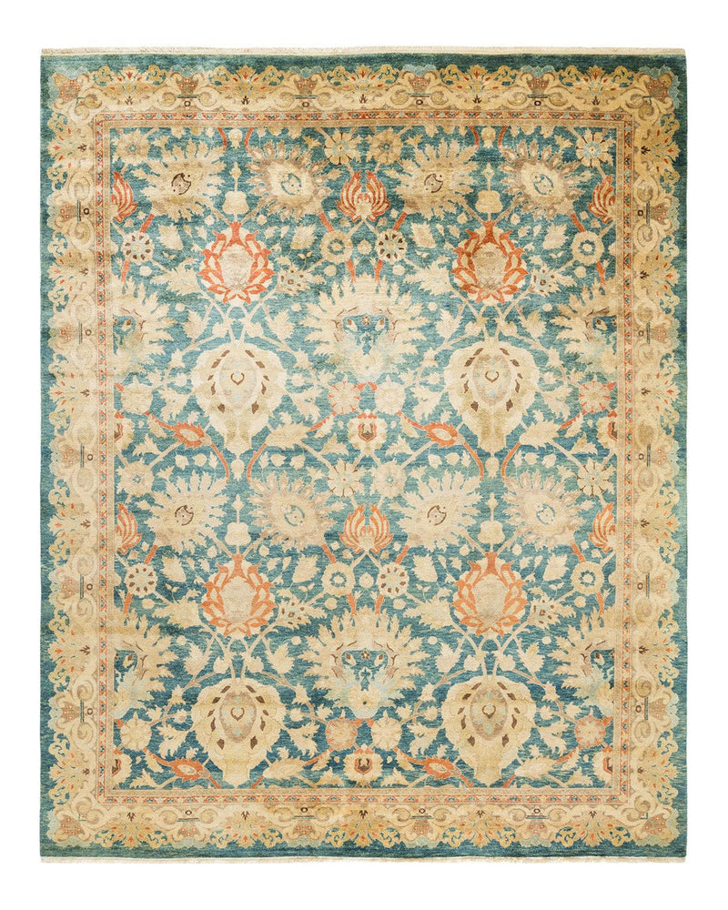 One-of-a-Kind Imported Hand-knotted Area Rug  - Green, 8' 0" x 10' 1" - Modern Rug Importers