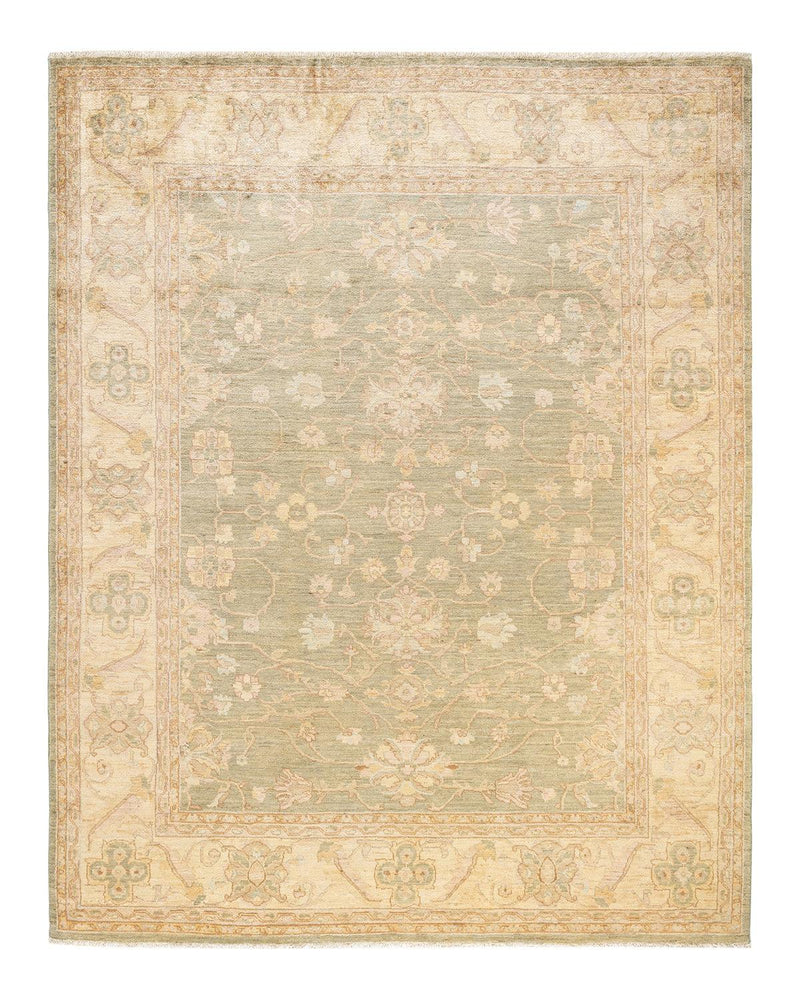 One-of-a-Kind Imported Hand-knotted Area Rug  - Green,  8' 1" x 10' 0" - Modern Rug Importers