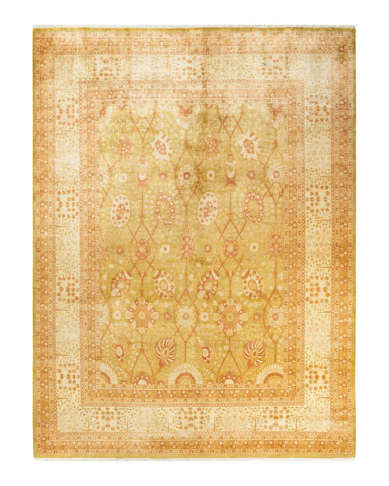 One-of-a-Kind Imported Hand-knotted Area Rug  - Green, 8' 1" x 10' 10" - Modern Rug Importers
