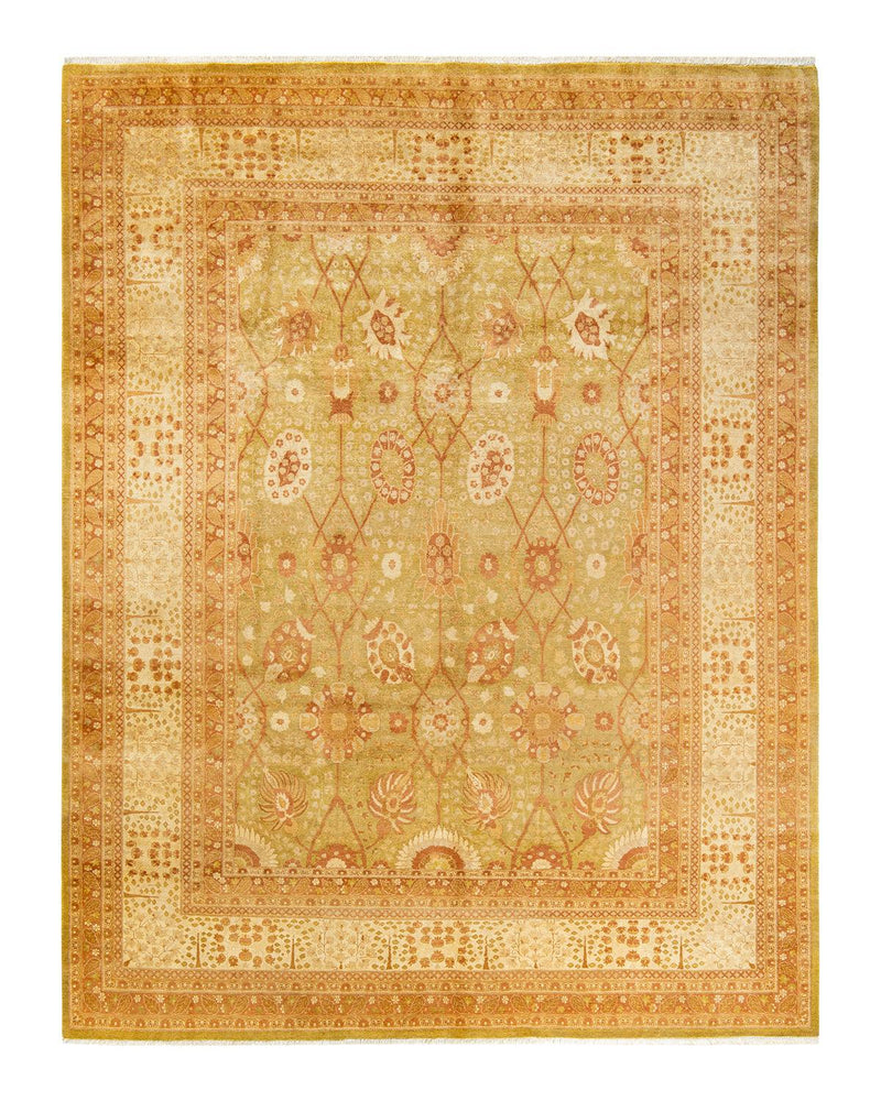 One-of-a-Kind Imported Hand-knotted Area Rug  - Green, 8' 1" x 10' 3" - Modern Rug Importers