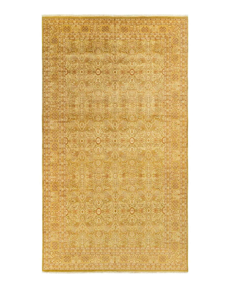 One-of-a-Kind Imported Hand-knotted Area Rug  - Green, 8' 1" x 14' 4" - Modern Rug Importers
