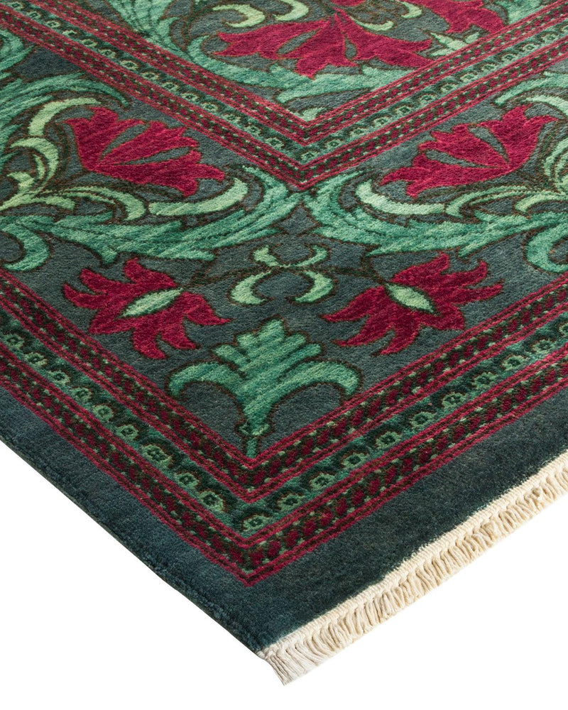 One-of-a-Kind Imported Hand-knotted Area Rug  - Green, 8' 1" x 16' 1" - Modern Rug Importers