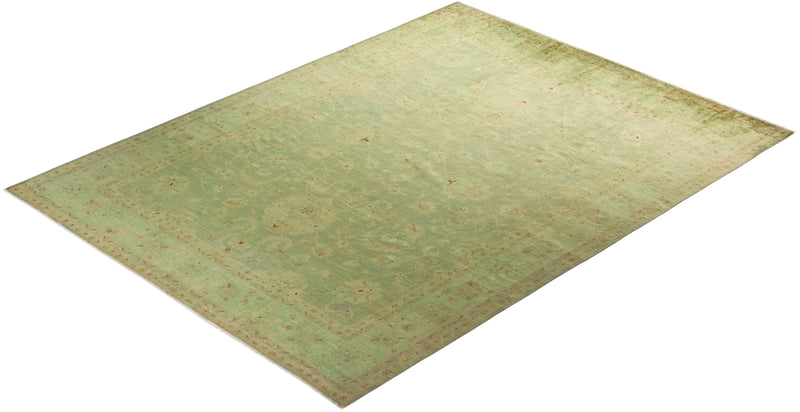 One-of-a-Kind Imported Hand-knotted Area Rug  - Green, 8' 10" x 11' 10" - Modern Rug Importers