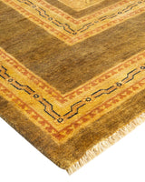 One-of-a-Kind Imported Hand-knotted Area Rug  - Green, 8' 10" x 11' 7" - Modern Rug Importers