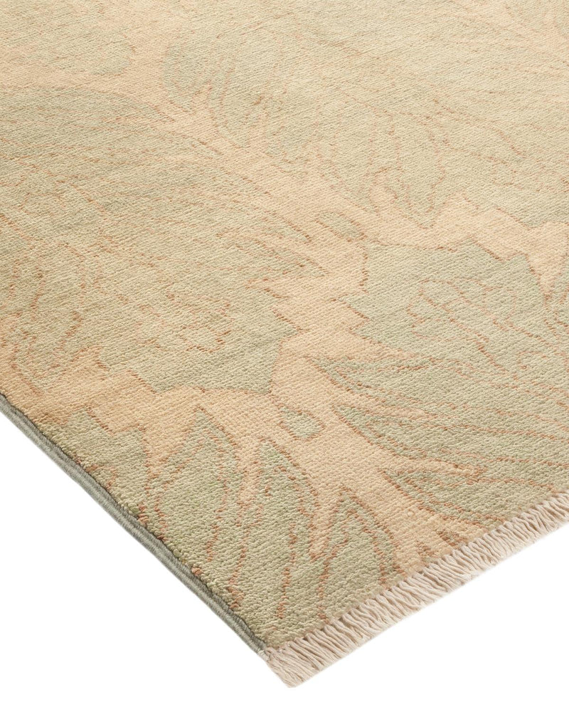 One-of-a-Kind Imported Hand-knotted Area Rug  - Green, 8' 10" x 12' 3" - Modern Rug Importers