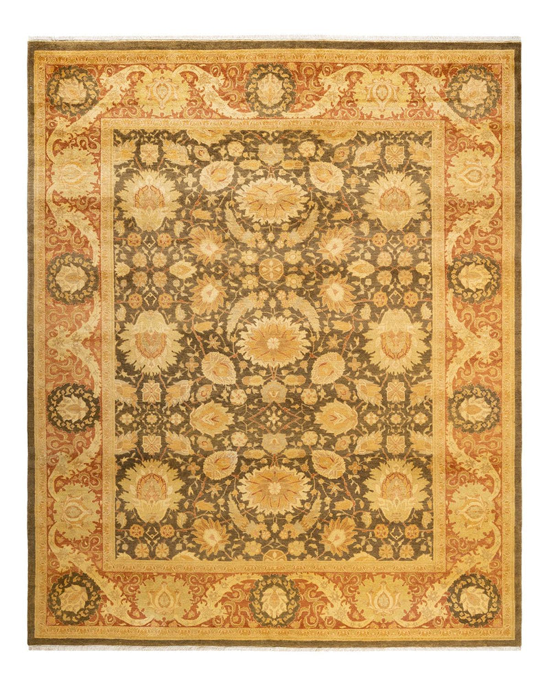 One-of-a-Kind Imported Hand-knotted Area Rug  - Green,  8' 2" x 10' 1" - Modern Rug Importers