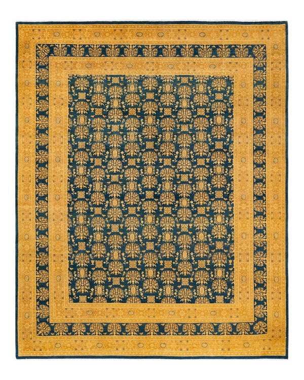 One-of-a-Kind Imported Hand-Knotted Area Rug  - Green, 8' 2" x 10' 2" - Modern Rug Importers
