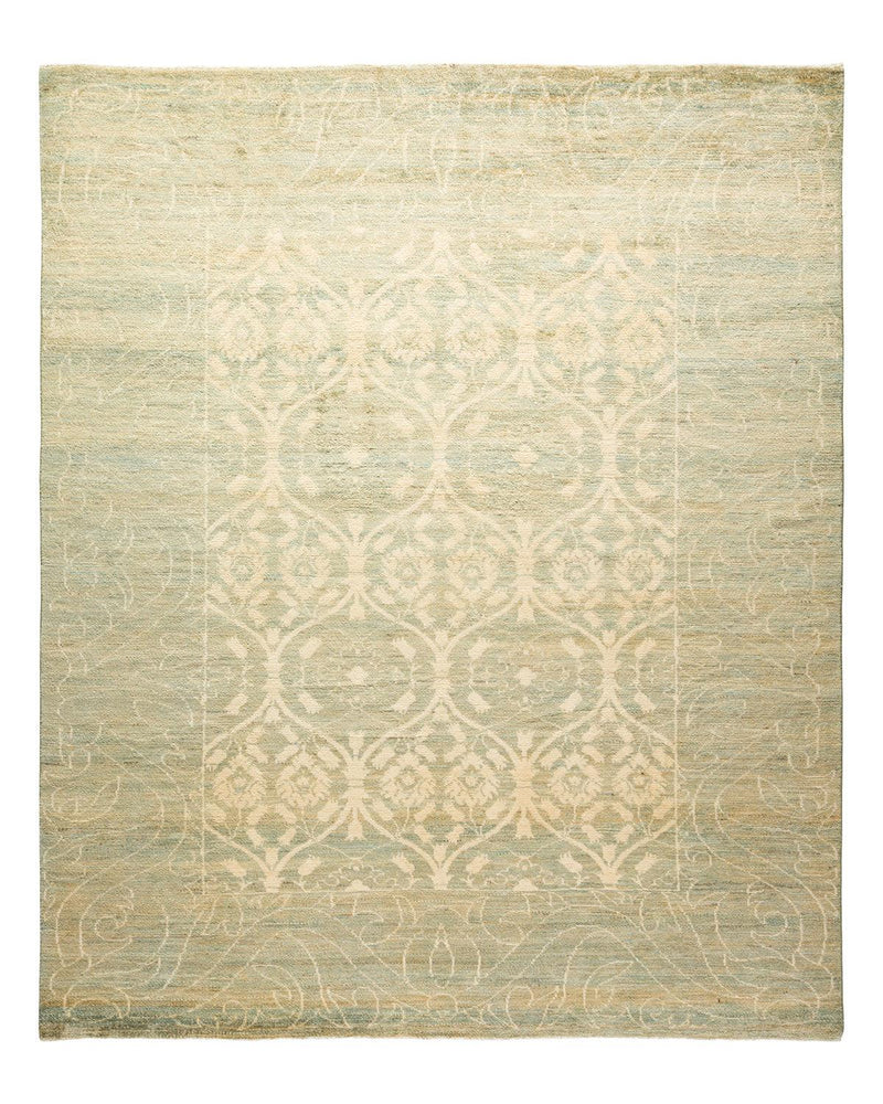 One-of-a-Kind Imported Hand-knotted Area Rug  - Green, 8' 2" x 9' 7" - Modern Rug Importers