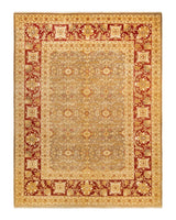 One-of-a-Kind Imported Hand-Knotted Area Rug  - Green, 9' 1" x 11' 10" - Modern Rug Importers