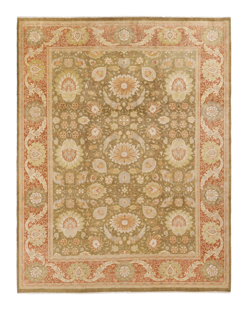 One-of-a-Kind Imported Hand-knotted Area Rug  - Green, 9' 2" x 11' 10" - Modern Rug Importers