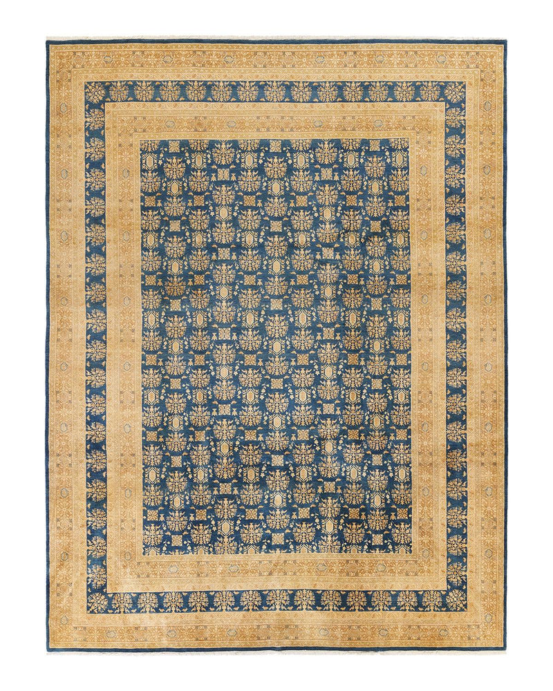 One-of-a-Kind Imported Hand-knotted Area Rug  - Green, 9' 2" x 12' 1" - Modern Rug Importers