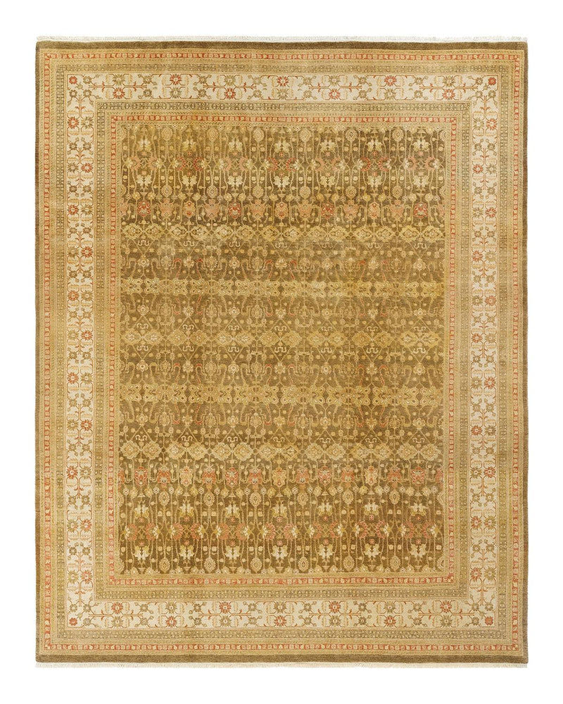 One-of-a-Kind Imported Hand-knotted Area Rug  - Green, 9' 3" x 11' 5" - Modern Rug Importers