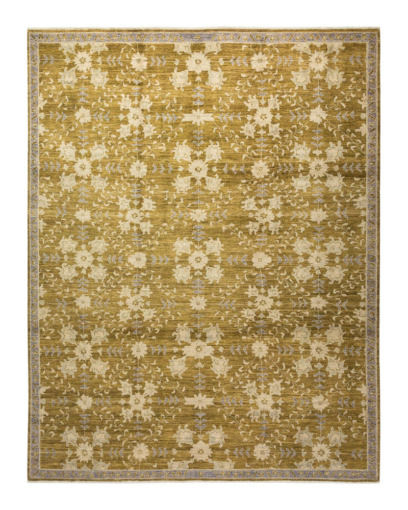 One-of-a-Kind Imported Hand-knotted Area Rug  - Green, 9' 4" x 11' 10" - Modern Rug Importers