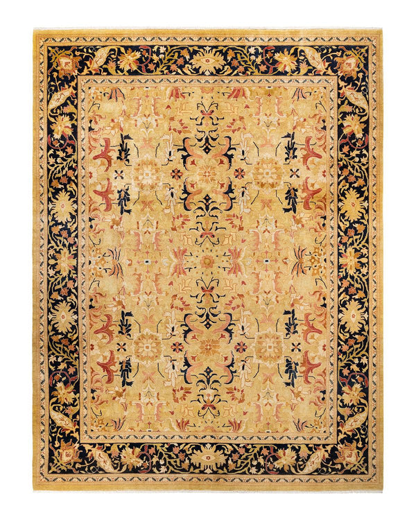 One-of-a-Kind Imported Hand-Knotted Area Rug  - Green, 9' 4" x 12' 2" - Modern Rug Importers