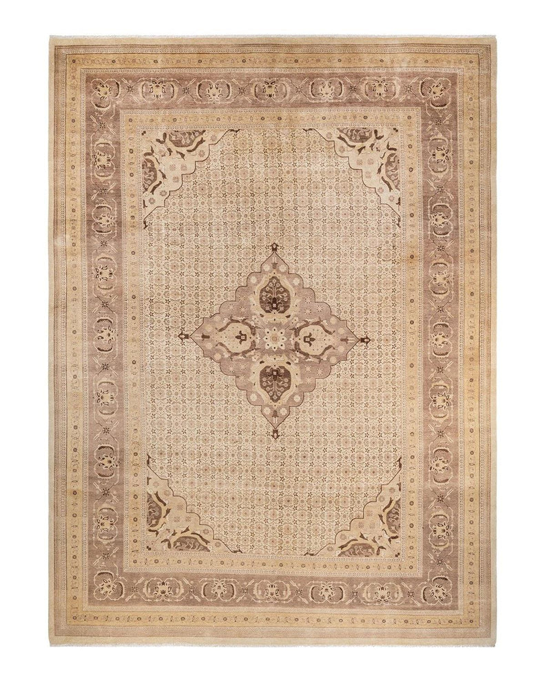 One-of-a-Kind Imported Hand-knotted Area Rug  - Ivory, 10' 2" x 13' 7" - Modern Rug Importers