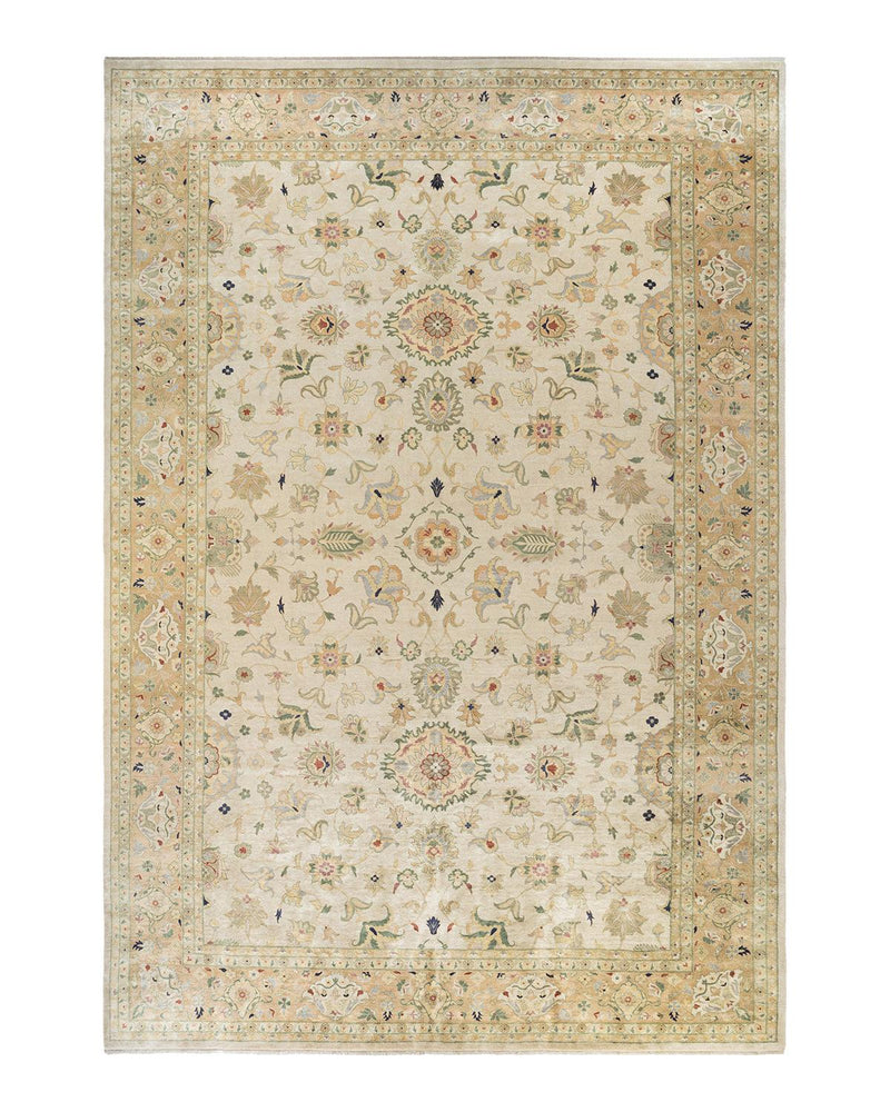 One-of-a-Kind Imported Hand-knotted Area Rug  - Ivory, 12' 1" x 18' 3" - Modern Rug Importers