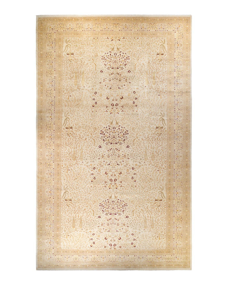 One-of-a-Kind Imported Hand-knotted Area Rug  - Ivory, 12' 2" x 20' 10" - Modern Rug Importers