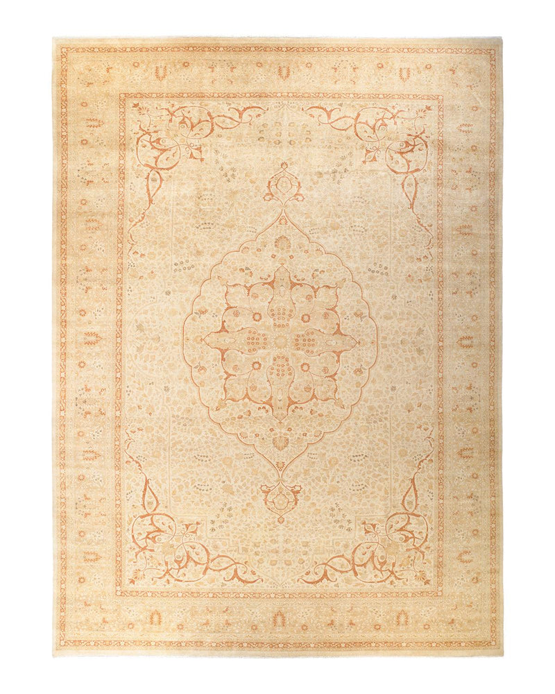 One-of-a-Kind Imported Hand-knotted Area Rug  - Ivory, 12' 4" x 17' 6" - Modern Rug Importers