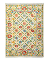 One-of-a-Kind Imported Hand-knotted Area Rug  - Ivory, 4' 1" x 5' 9" - Modern Rug Importers