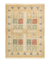 One-of-a-Kind Imported Hand-knotted Area Rug  - Ivory, 4' 2" x 6' 0" - Modern Rug Importers