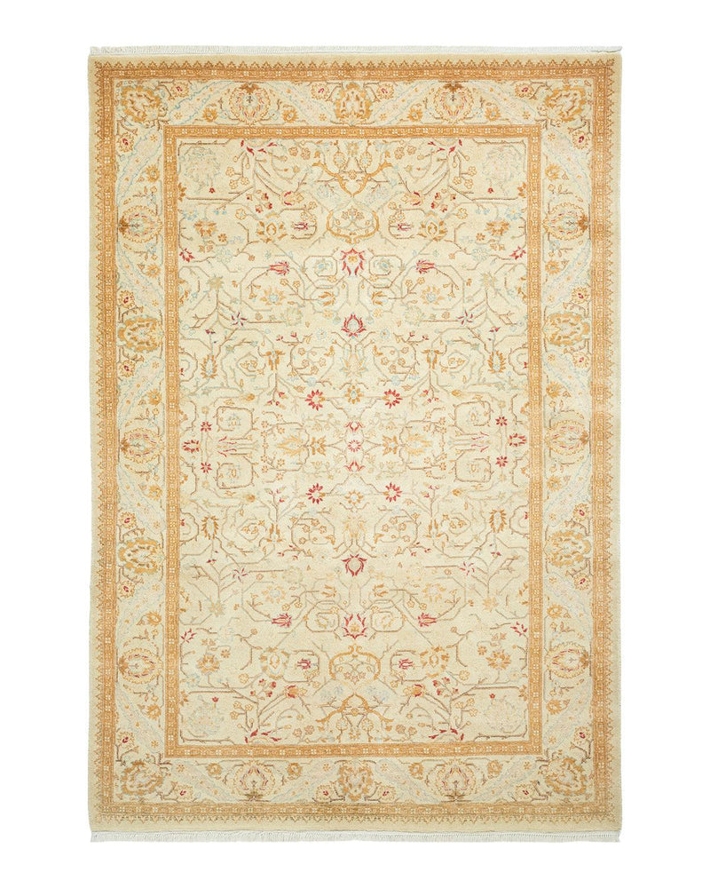 One-of-a-Kind Imported Hand-knotted Area Rug  - Ivory, 4' 3" x 6' 1" - Modern Rug Importers