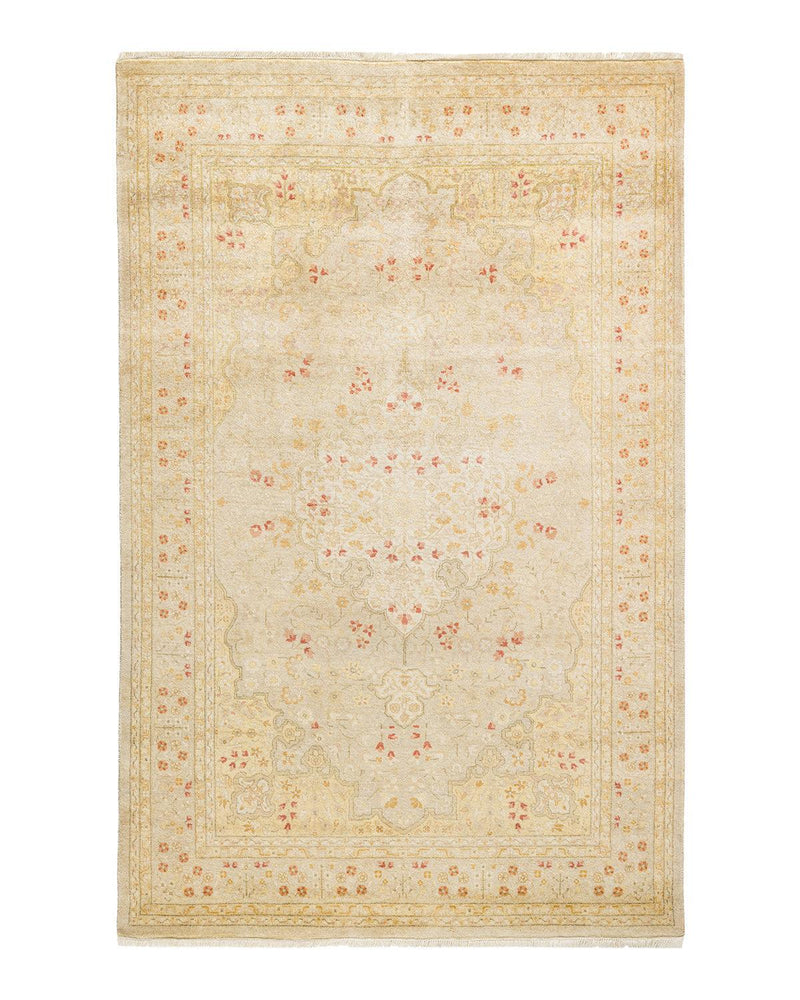 One-of-a-Kind Imported Hand-knotted Area Rug  - Ivory, 4' 3" x 6' 5" - Modern Rug Importers