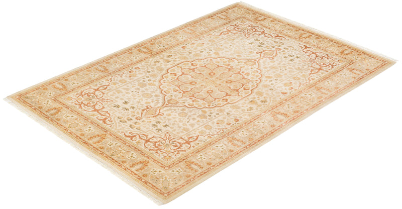 One-of-a-Kind Imported Hand-knotted Area Rug  - Ivory, 4' 5" x 6' 3" - Modern Rug Importers