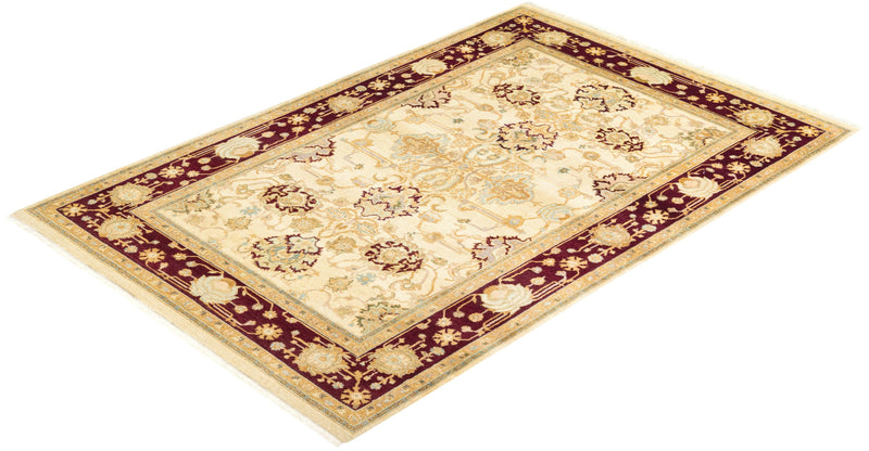 One-of-a-Kind Imported Hand-knotted Area Rug  - Ivory, 4' 7" x 6' 10" - Modern Rug Importers