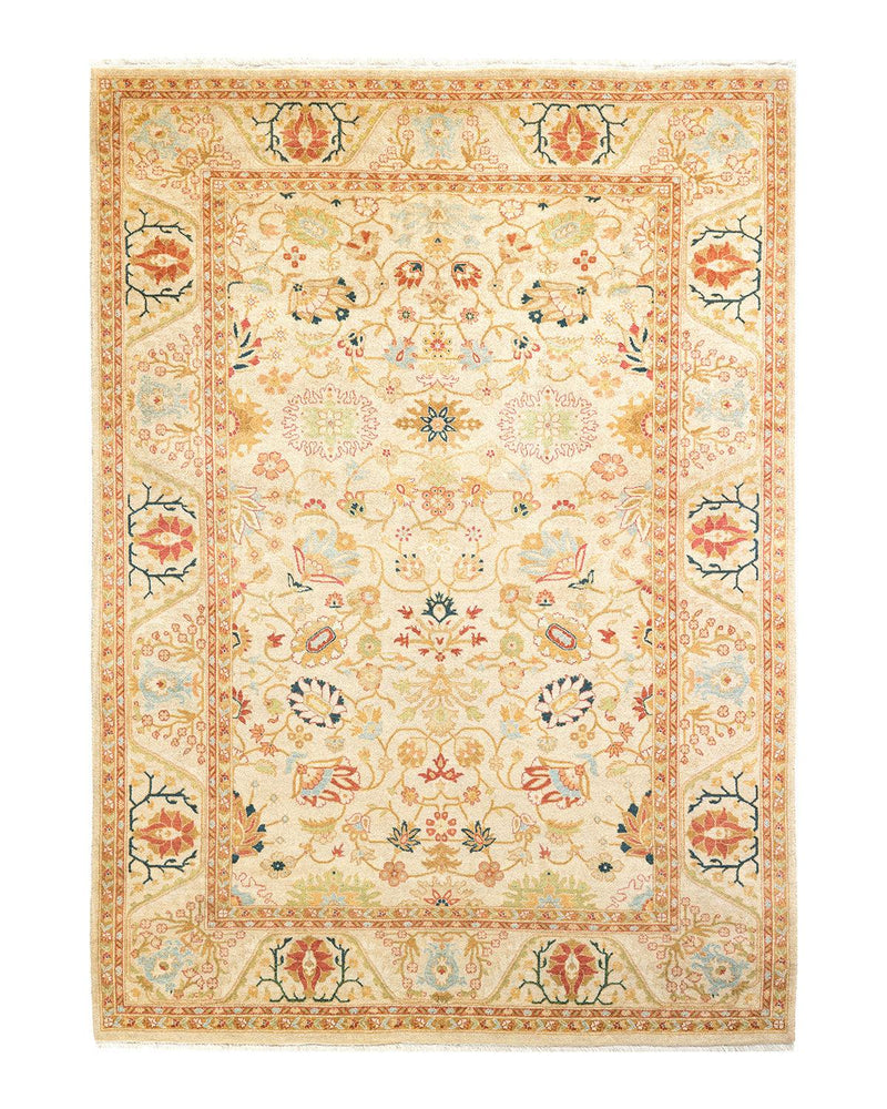 One-of-a-Kind Imported Hand-knotted Area Rug  - Ivory, 4' 8" x 6' 6" - Modern Rug Importers