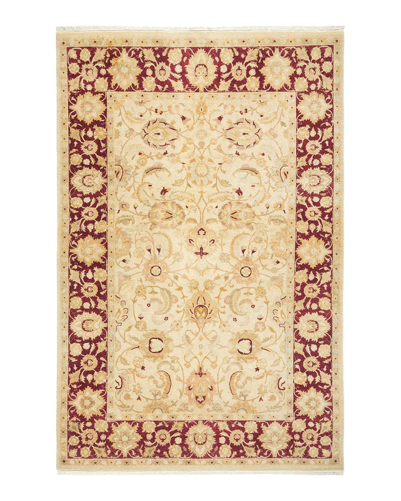One-of-a-Kind Imported Hand-knotted Area Rug  - Ivory, 4' 8" x 7' 0" - Modern Rug Importers