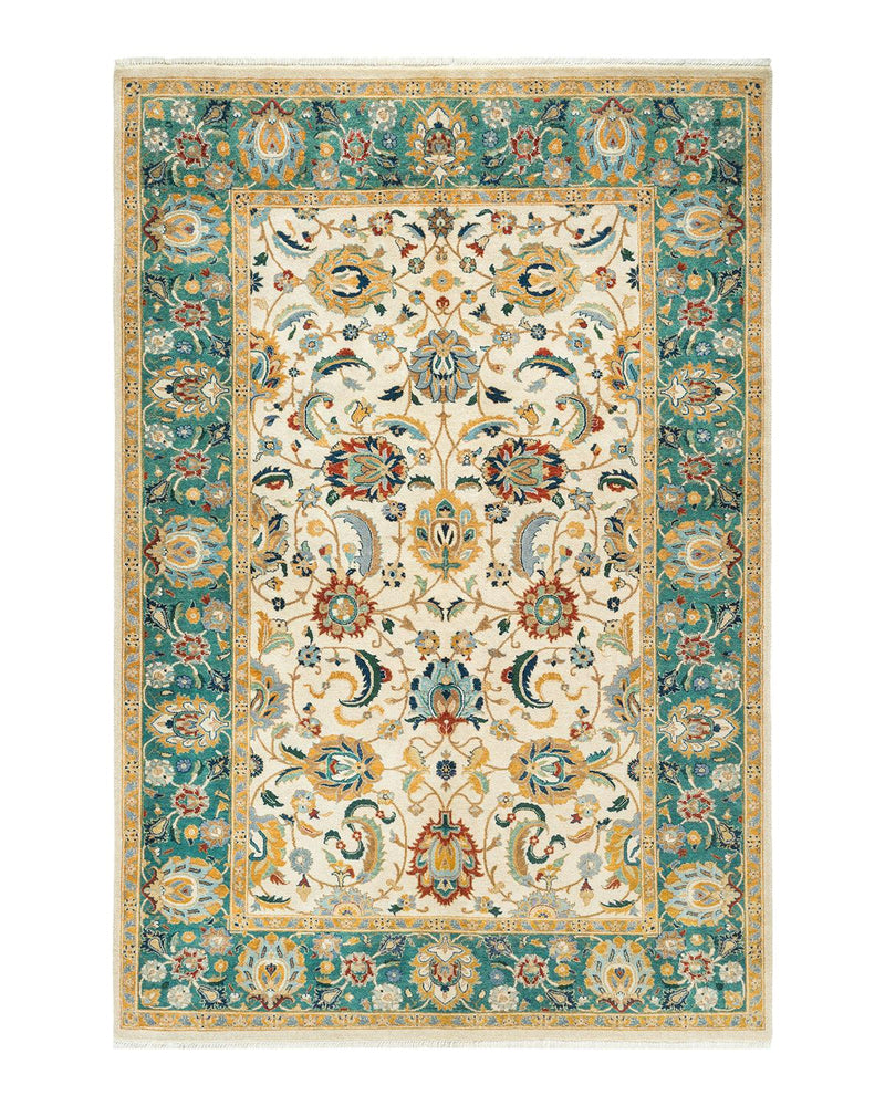 One-of-a-Kind Imported Hand-knotted Area Rug  - Ivory, 5' 1" x 7' 7" - Modern Rug Importers