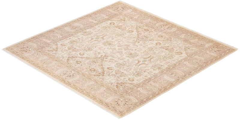 One-of-a-Kind Imported Hand-knotted Area Rug  - Ivory,  6' 0" x 6' 1" - Modern Rug Importers