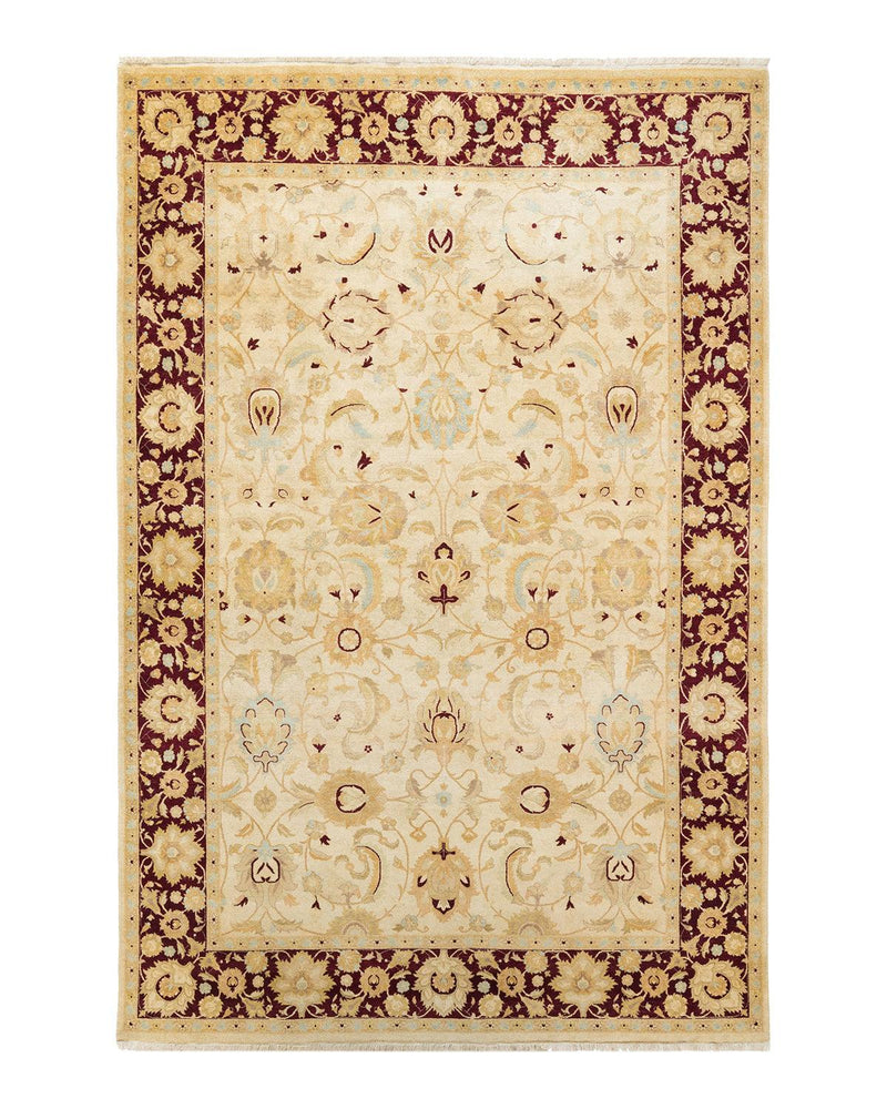 One-of-a-Kind Imported Hand-knotted Area Rug  - Ivory, 6' 0" x 8' 10" - Modern Rug Importers