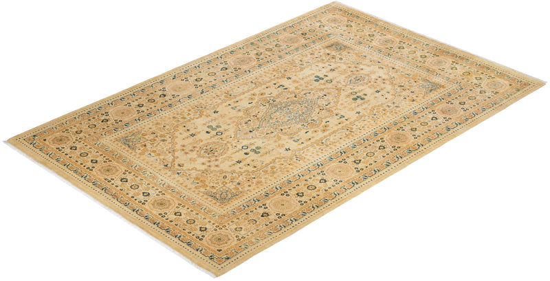 One-of-a-Kind Imported Hand-knotted Area Rug  - Ivory, 6' 0" x 9' 2" - Modern Rug Importers