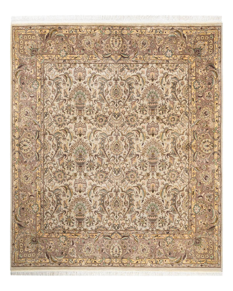 One-of-a-Kind Imported Hand-Knotted Area Rug  - Ivory, 6' 1" x 6' 4" - Modern Rug Importers