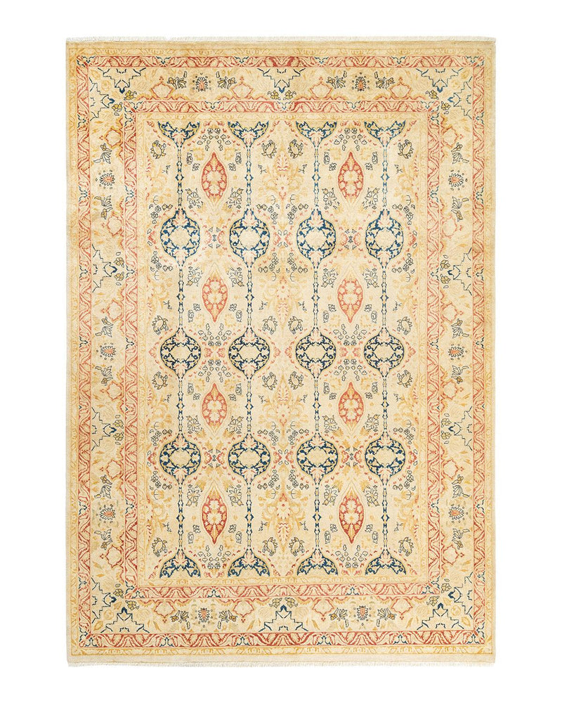 One-of-a-Kind Imported Hand-knotted Area Rug  - Ivory, 6' 1" x 8' 9" - Modern Rug Importers