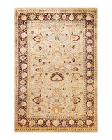 One-of-a-Kind Imported Hand-knotted Area Rug  - Ivory,  6' 1" x 9' 1" - Modern Rug Importers