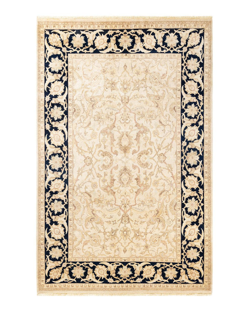 One-of-a-Kind Imported Hand-knotted Area Rug  - Ivory, 6' 1" x 9' 4" - Modern Rug Importers