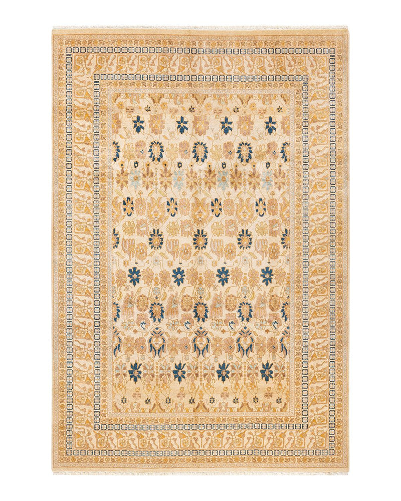 One-of-a-Kind Imported Hand-knotted Area Rug  - Ivory,  6' 2" x 9' 0" - Modern Rug Importers
