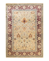 One-of-a-Kind Imported Hand-knotted Area Rug  - Ivory,  6' 2" x 9' 1" - Modern Rug Importers