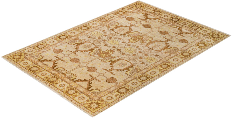 One-of-a-Kind Imported Hand-knotted Area Rug  - Ivory, 6' 2" x 9' 2" - Modern Rug Importers