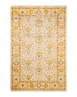 One-of-a-Kind Imported Hand-Knotted Area Rug  - Ivory, 6' 2" x 9' 3" - Modern Rug Importers